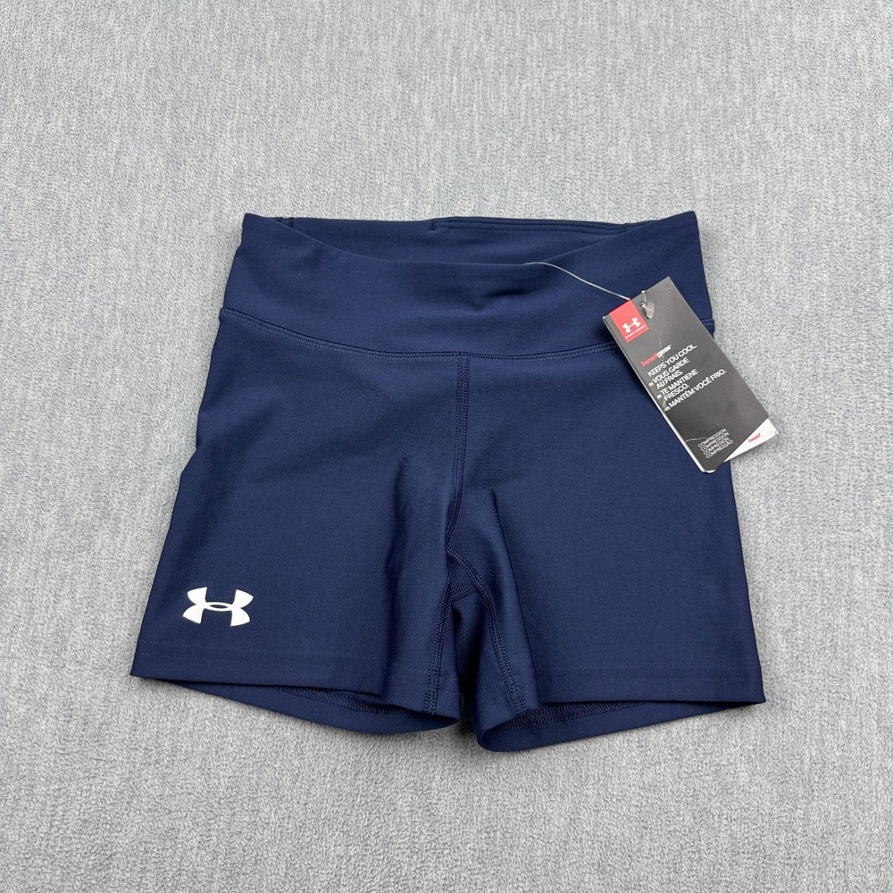 Under Armour Shorts Womens XS Blue  Heatgear Compression 4" On The Court Stretch